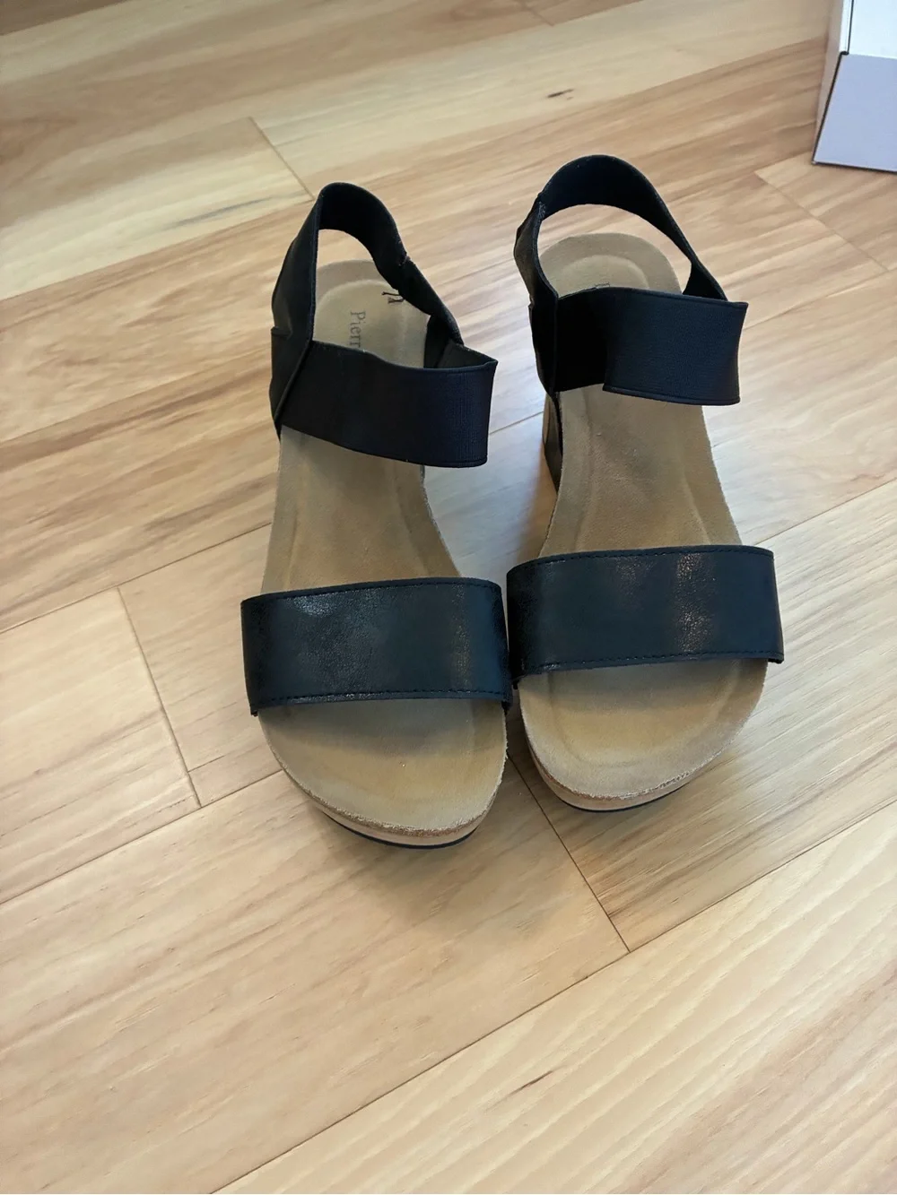 Pierre Dumas Black Strappy Platform Sandals